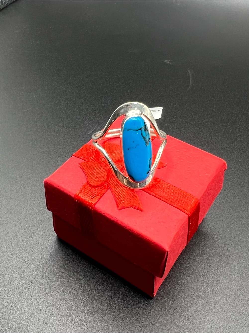 Vintage Handmade Sterling Silver 925 Turquoise Ring, Size 10